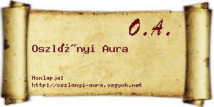 Oszlányi Aura névjegykártya